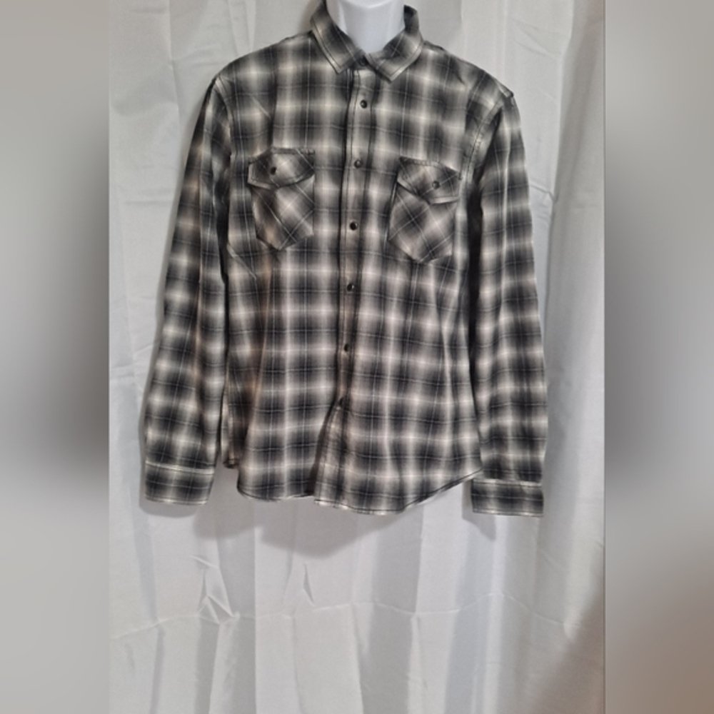 Roebuck men's western snap up long sleeve shirt size L